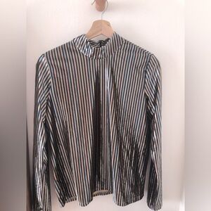 Zara striped shirt, SIZE S, mock neck